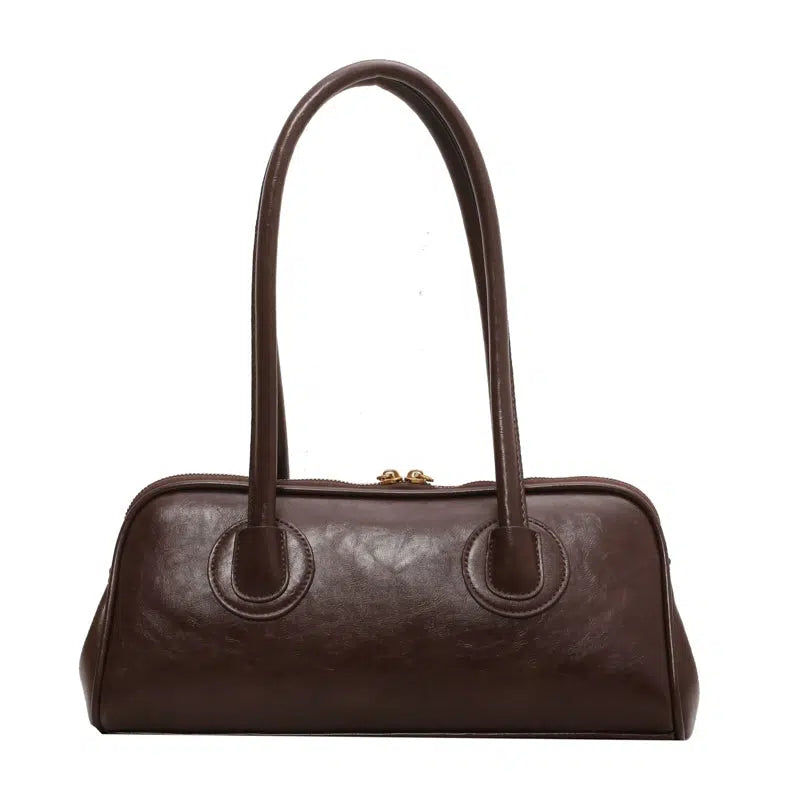 Twin Handles Leather Shoulder Bag