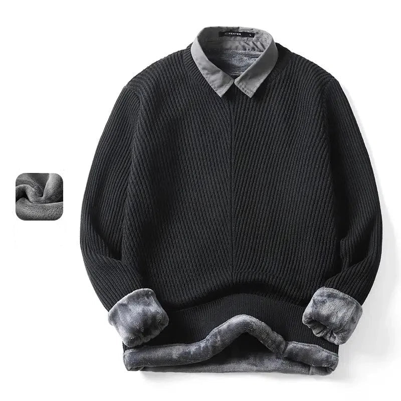 Two-piece Lapel Fleece Sweater