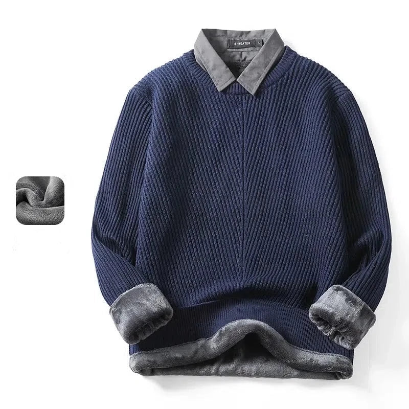 Two-piece Lapel Fleece Sweater