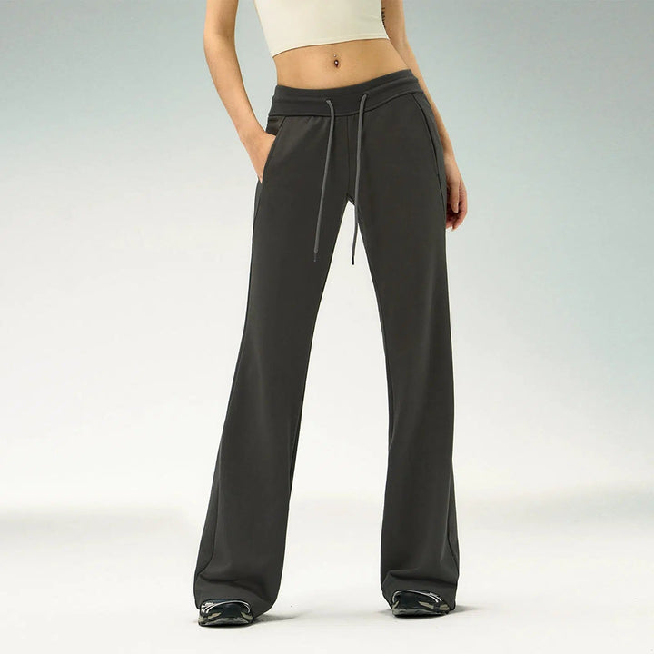 Unisex Casual Flared Pants with Drawstring Waist