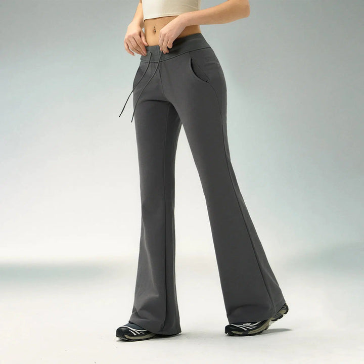 Unisex Casual Flared Pants with Drawstring Waist