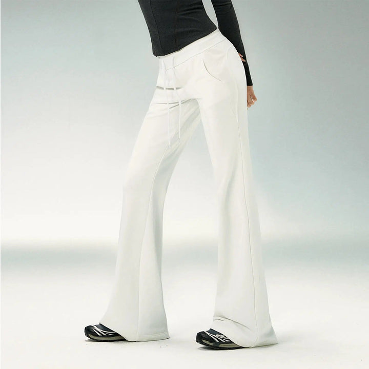 Unisex Casual Flared Pants with Drawstring Waist