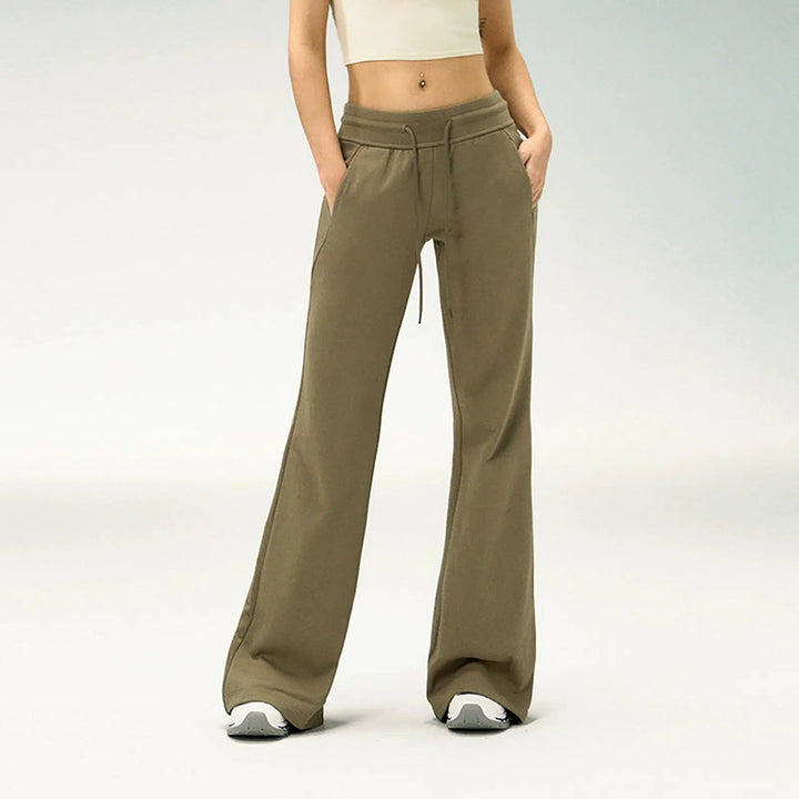 Unisex Casual Flared Pants with Drawstring Waist