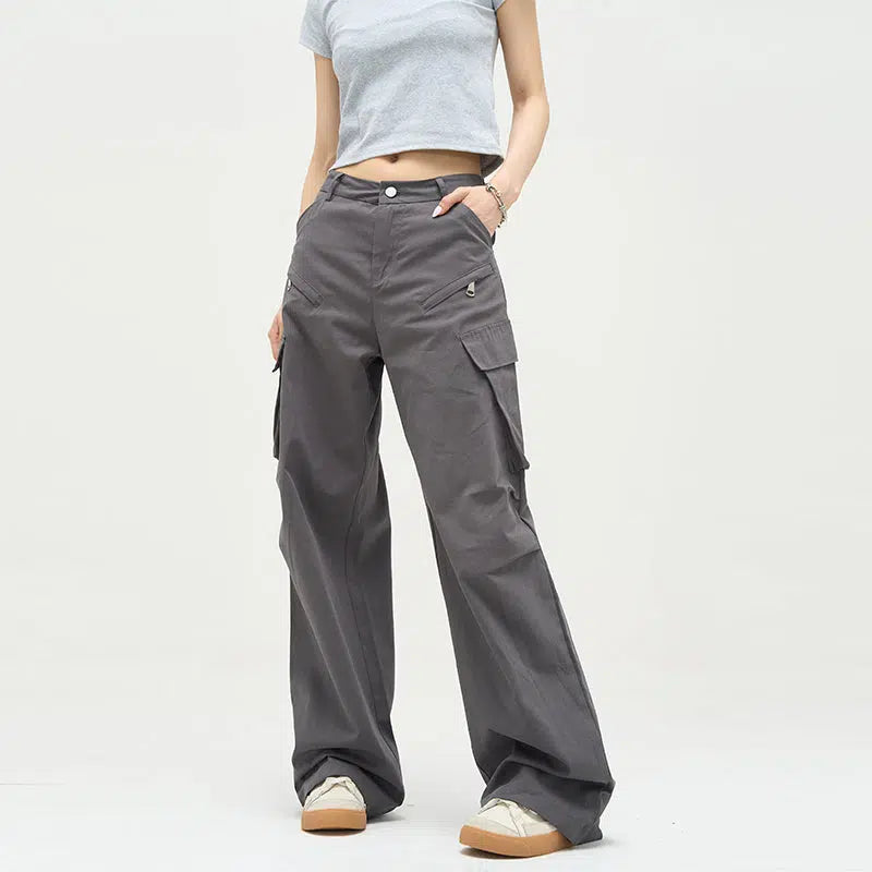 Unisex Elastic Band Straight Pants