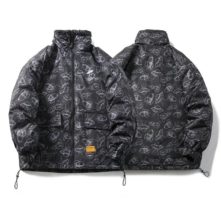 Patterned down jacket hotsell