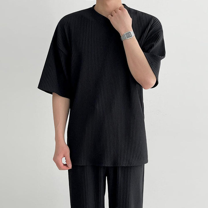 Unisex Pleated Texture Sports Suit