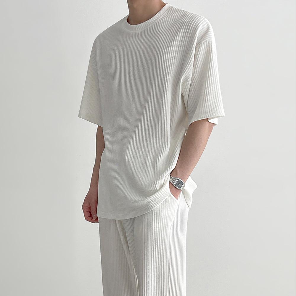 Unisex Pleated Texture Sports Suit