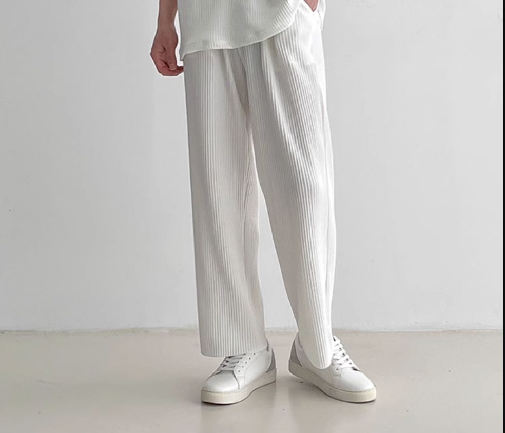 Unisex Pleated Texture Sports Suit