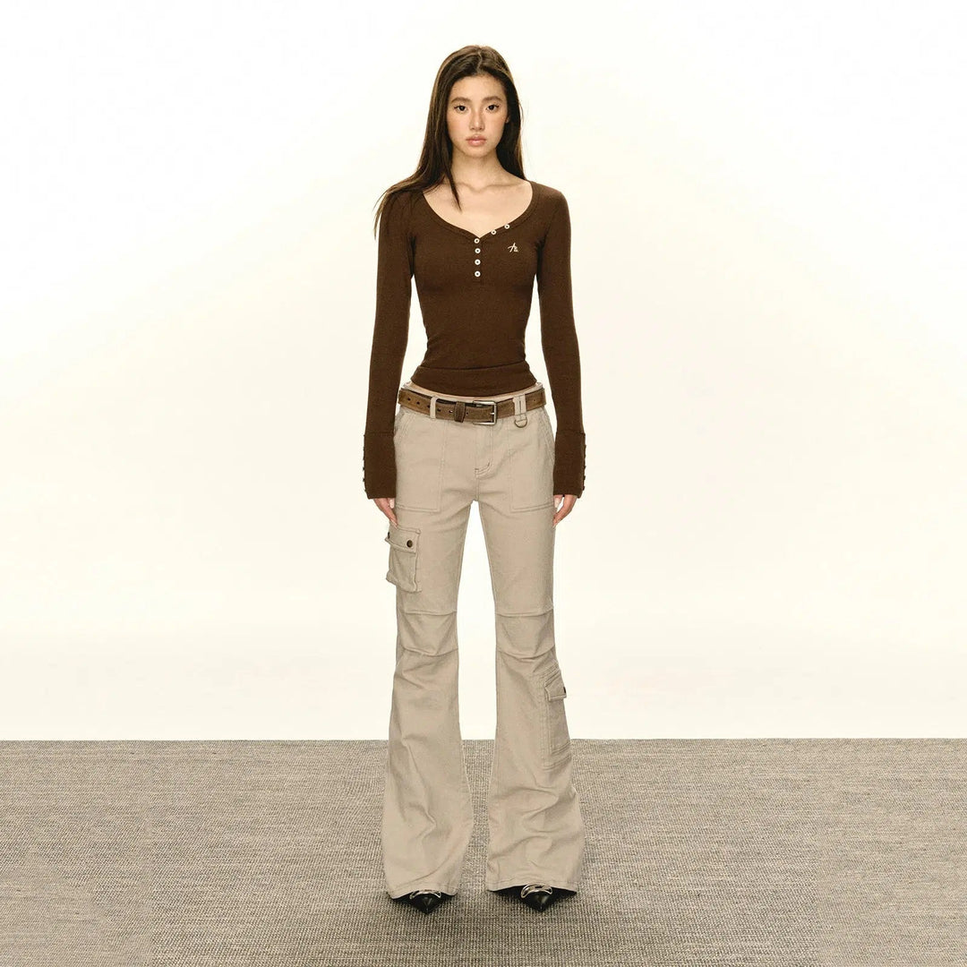 Utility Cargo Casual Pants with Adjustable Length