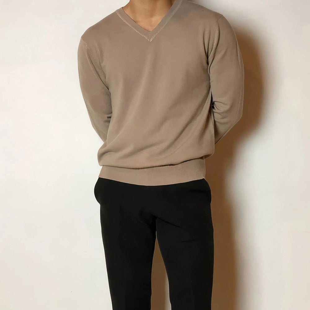 V-neck Long-sleeved Bottoming Sweater