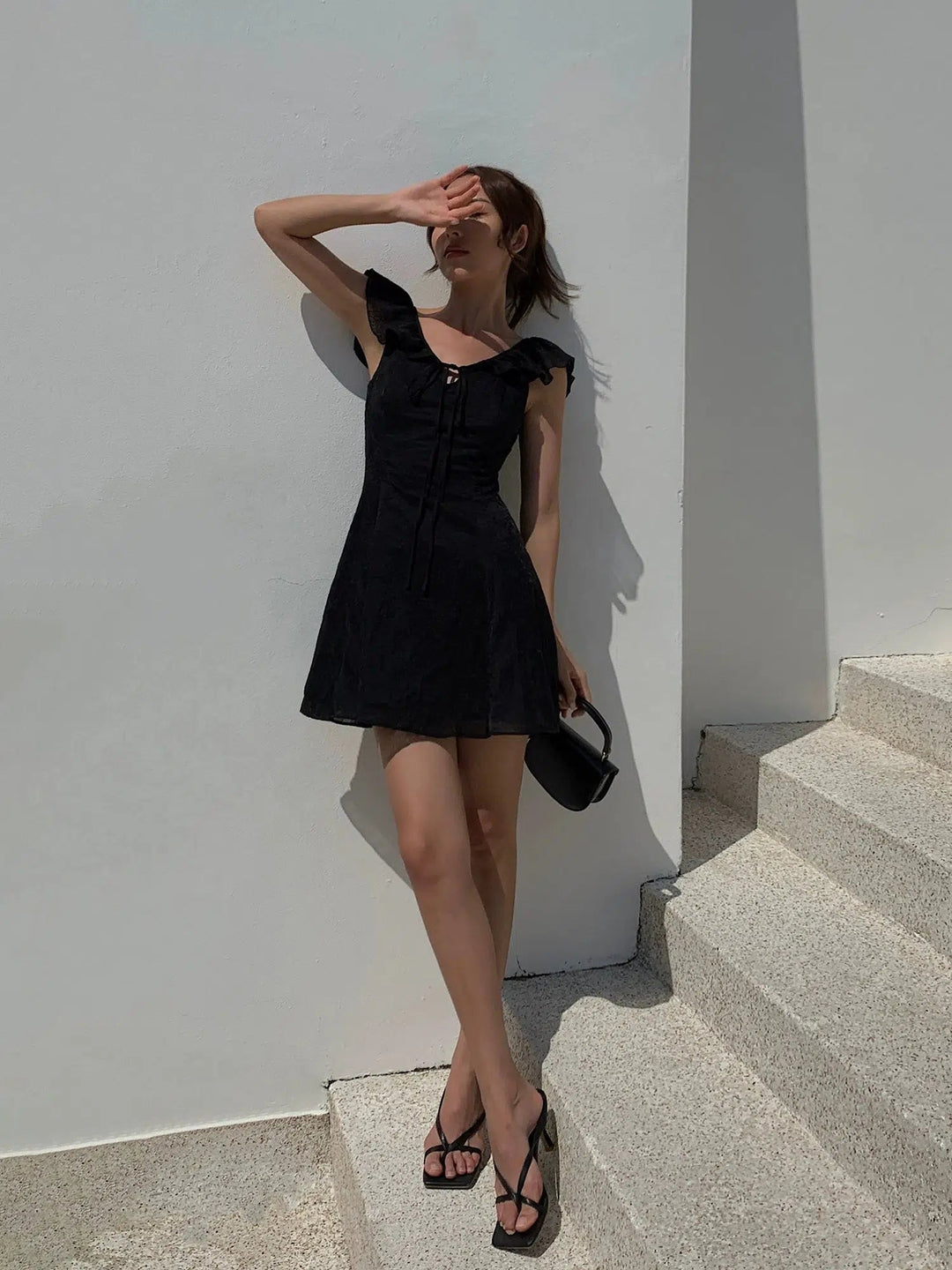 V-neck Sleeveless Short Dress