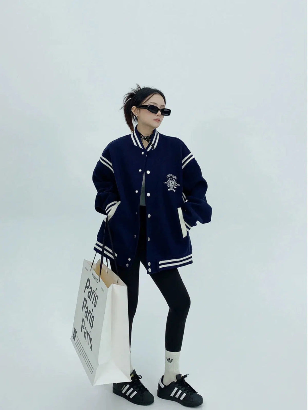 Varsity-Style Button-Up Coat