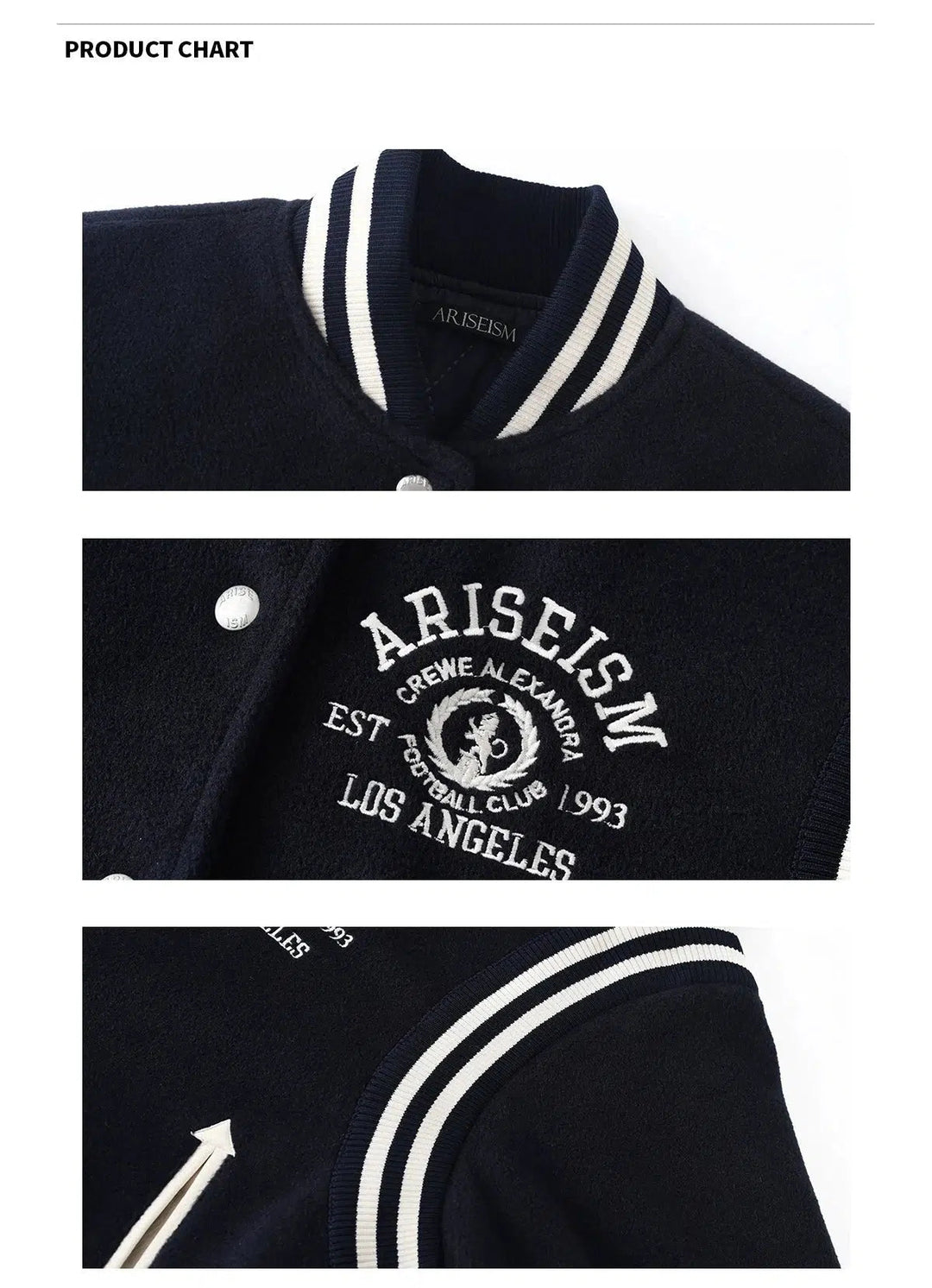 Varsity Style Button-Up Emblem Coat