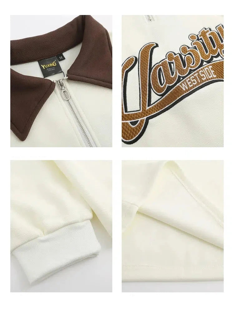 Varsity Style Patch Details Sweatshirt