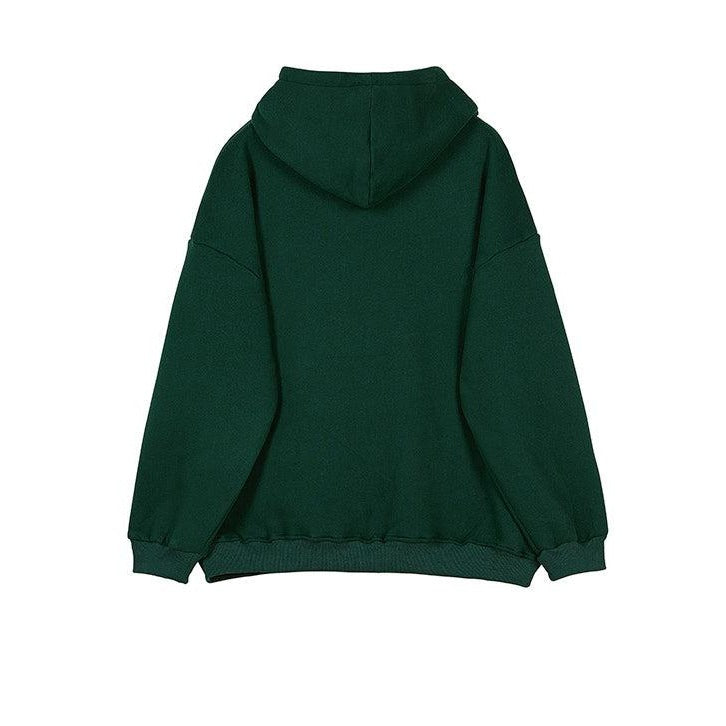 Velvet Green Hooded Sweatshirt