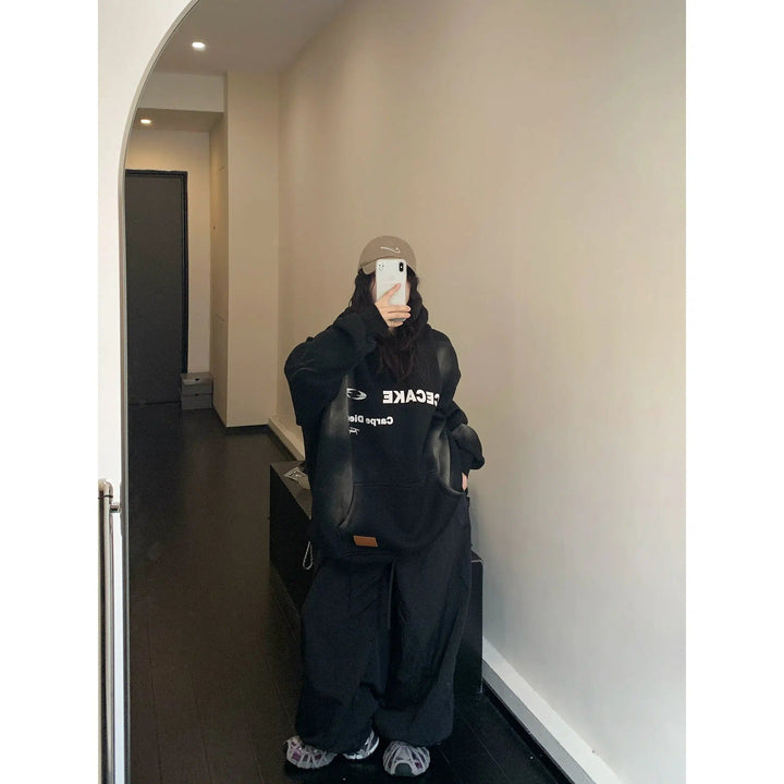 Velvet Oversized Graphic Hoodie