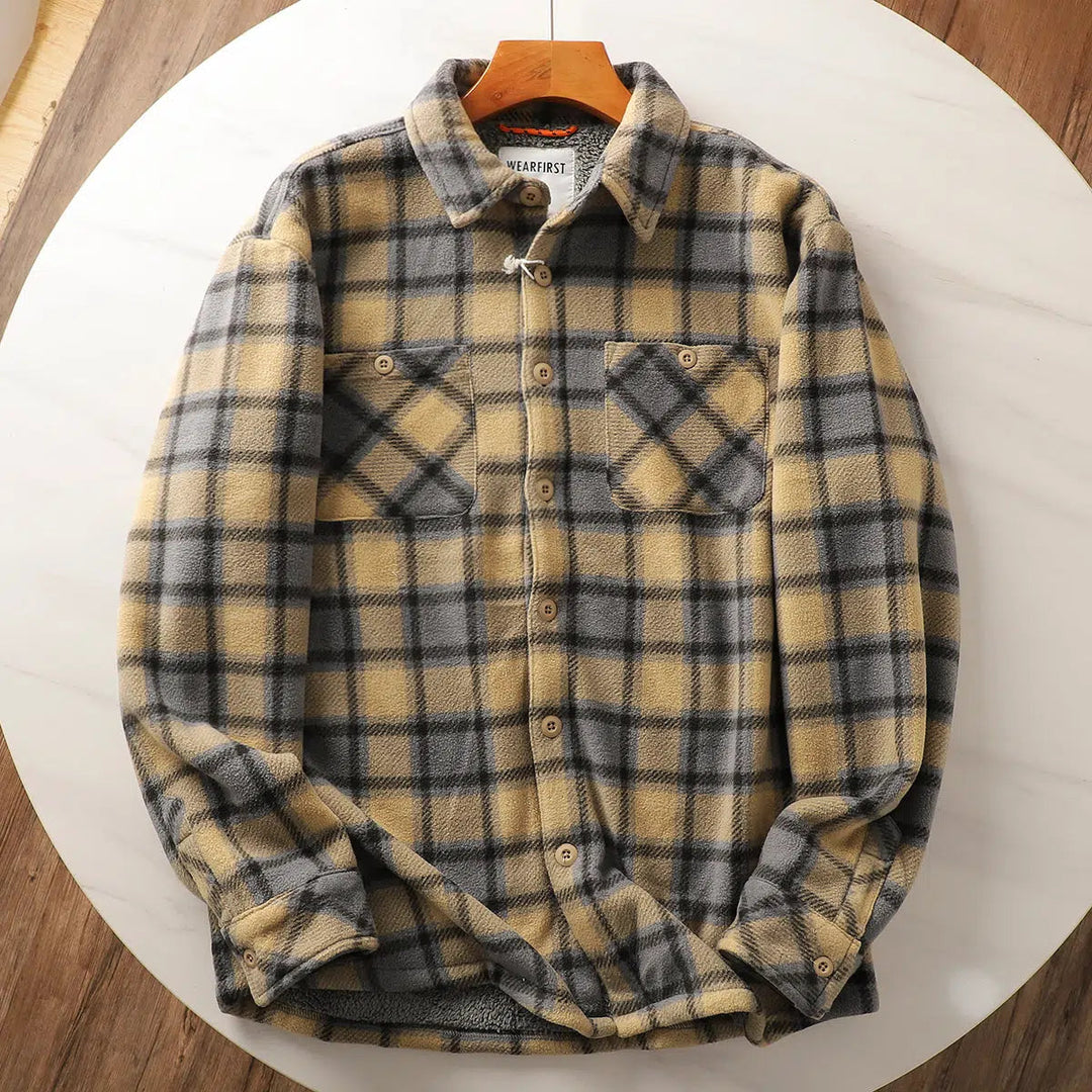 Velvet Plaid Fleece Flannel Jacket