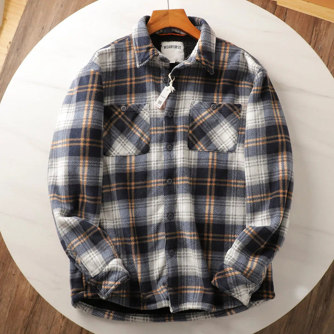 Velvet Plaid Fleece Flannel Jacket