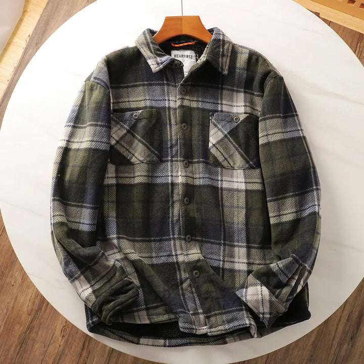 Velvet Plaid Fleece Flannel Jacket