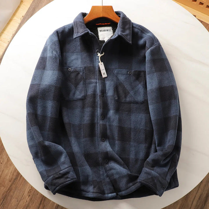 Velvet Plaid Fleece Flannel Jacket