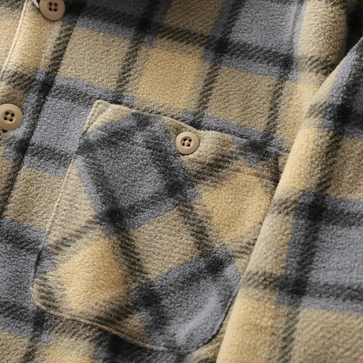 Velvet Plaid Fleece Flannel Jacket