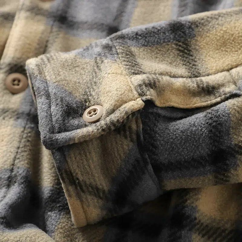 Velvet Plaid Fleece Flannel Jacket