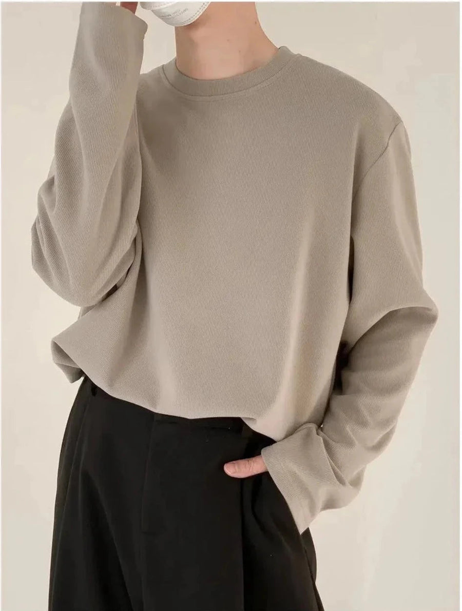 Velvet Round Neck Long Sleeve T-shirt