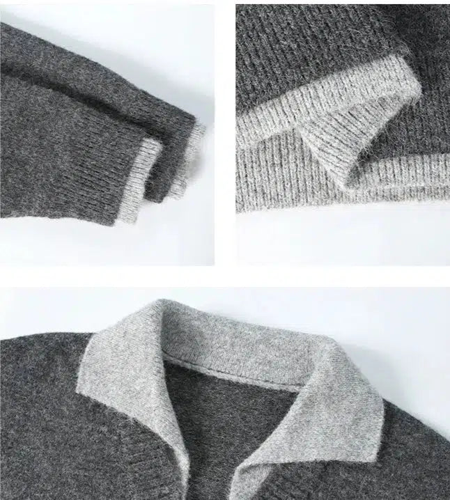 Versatile Polo Collar Knit Sweater