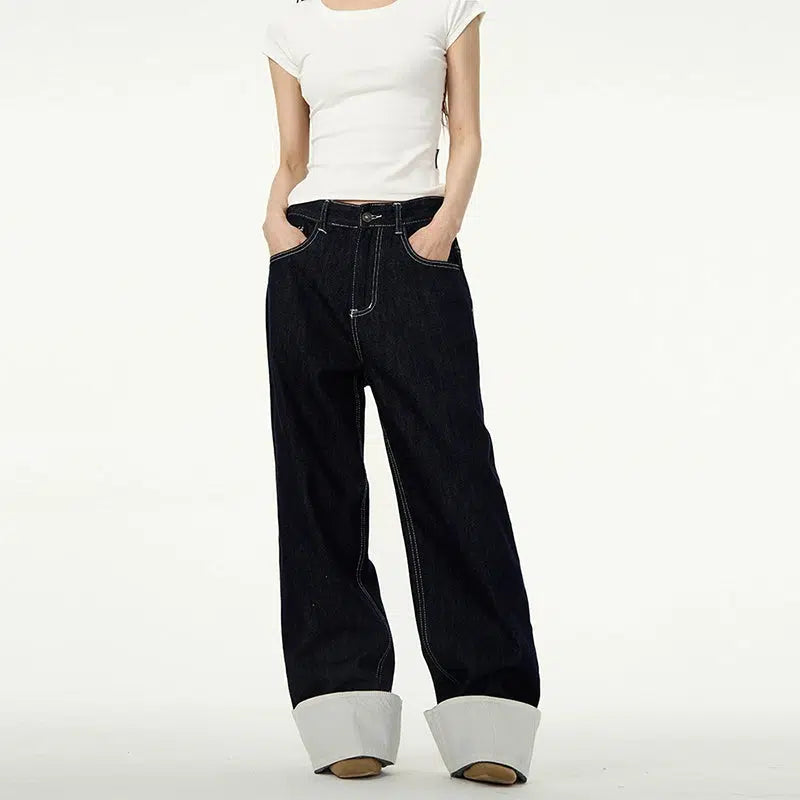 Versatile Straight Wide-leg Jeans