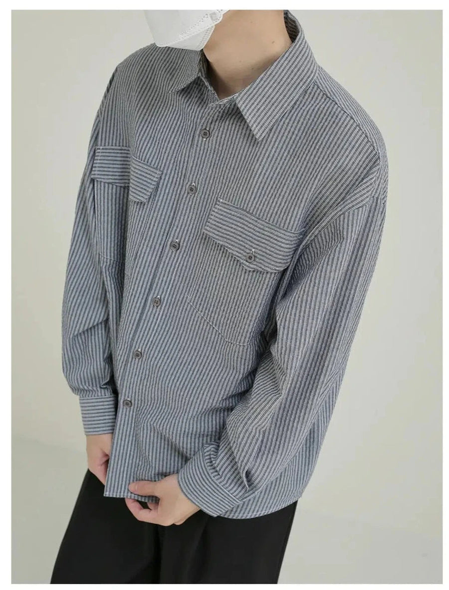 Vertical Stripe Button-down Shirt