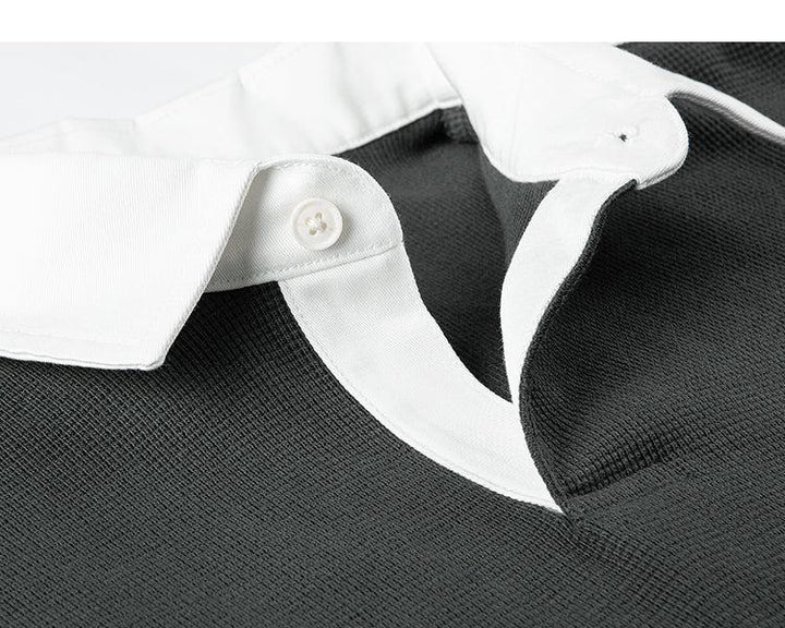 Waffle Drop Shoulder POLO Shirt