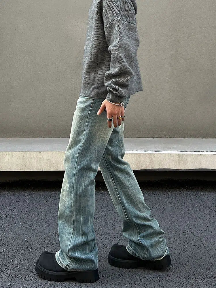 Washed Blue Denim Pants