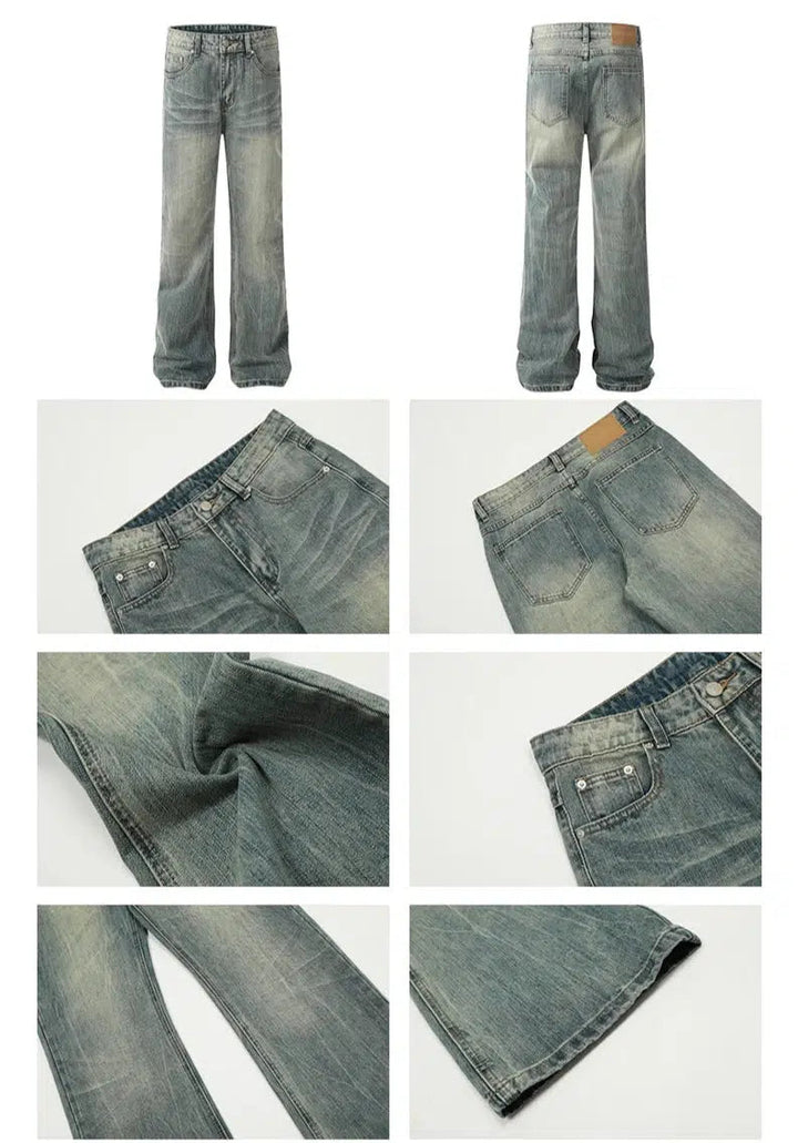 Washed Blue Denim Pants