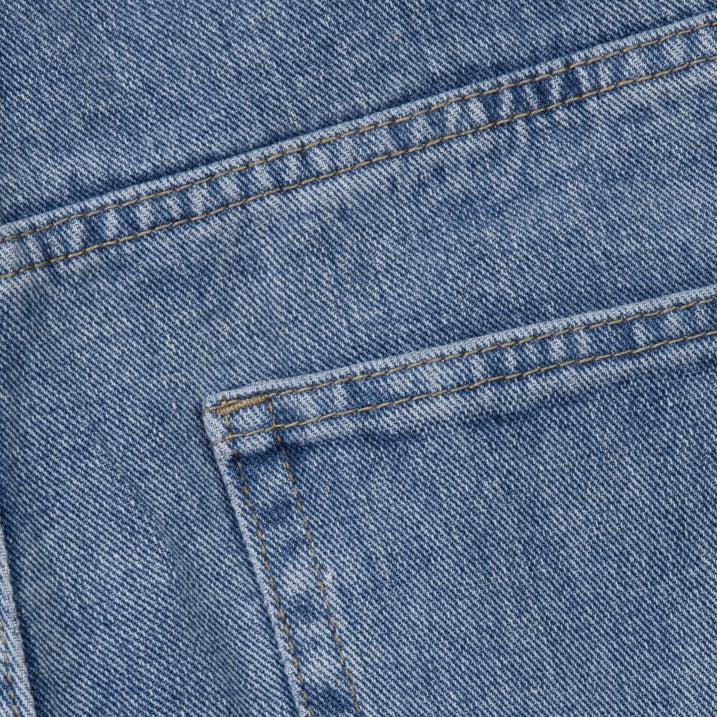 Washed Blue Mid-high Waist Jeans