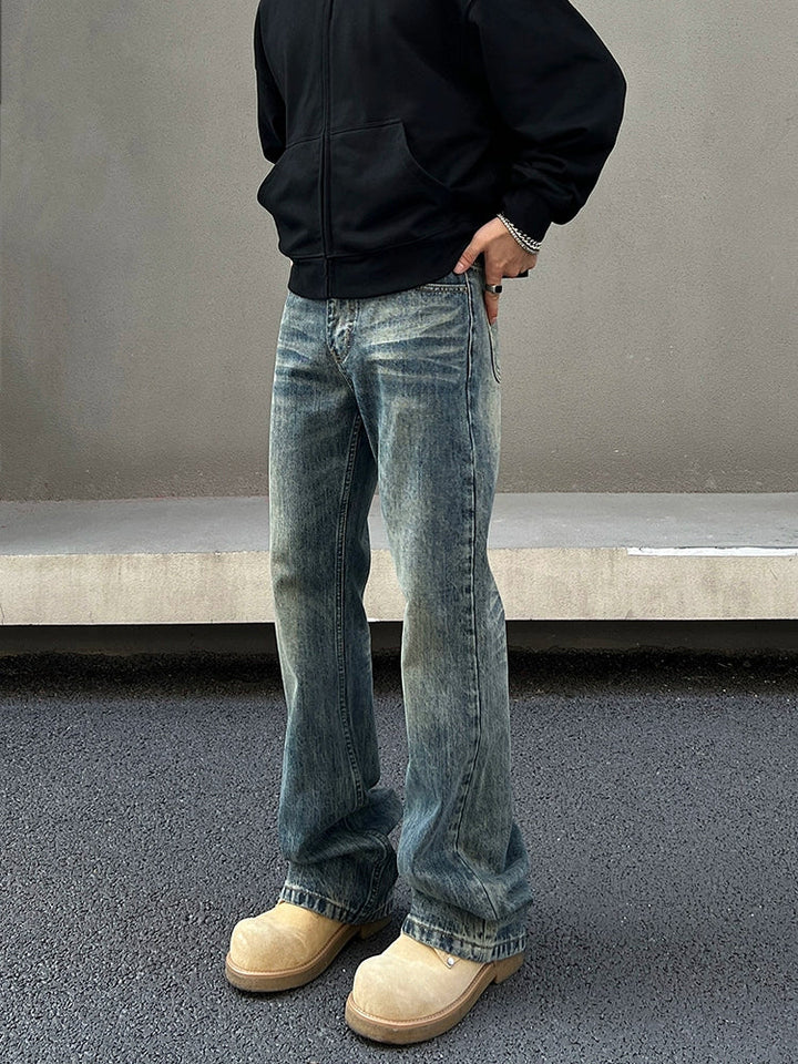 Washed Blue Slim Denim Pants