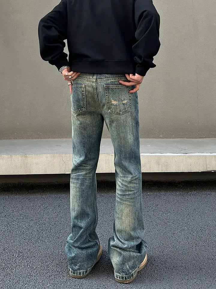 Washed Blue Slim Denim Pants