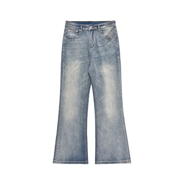 Washed Blue Straight-leg Jeans