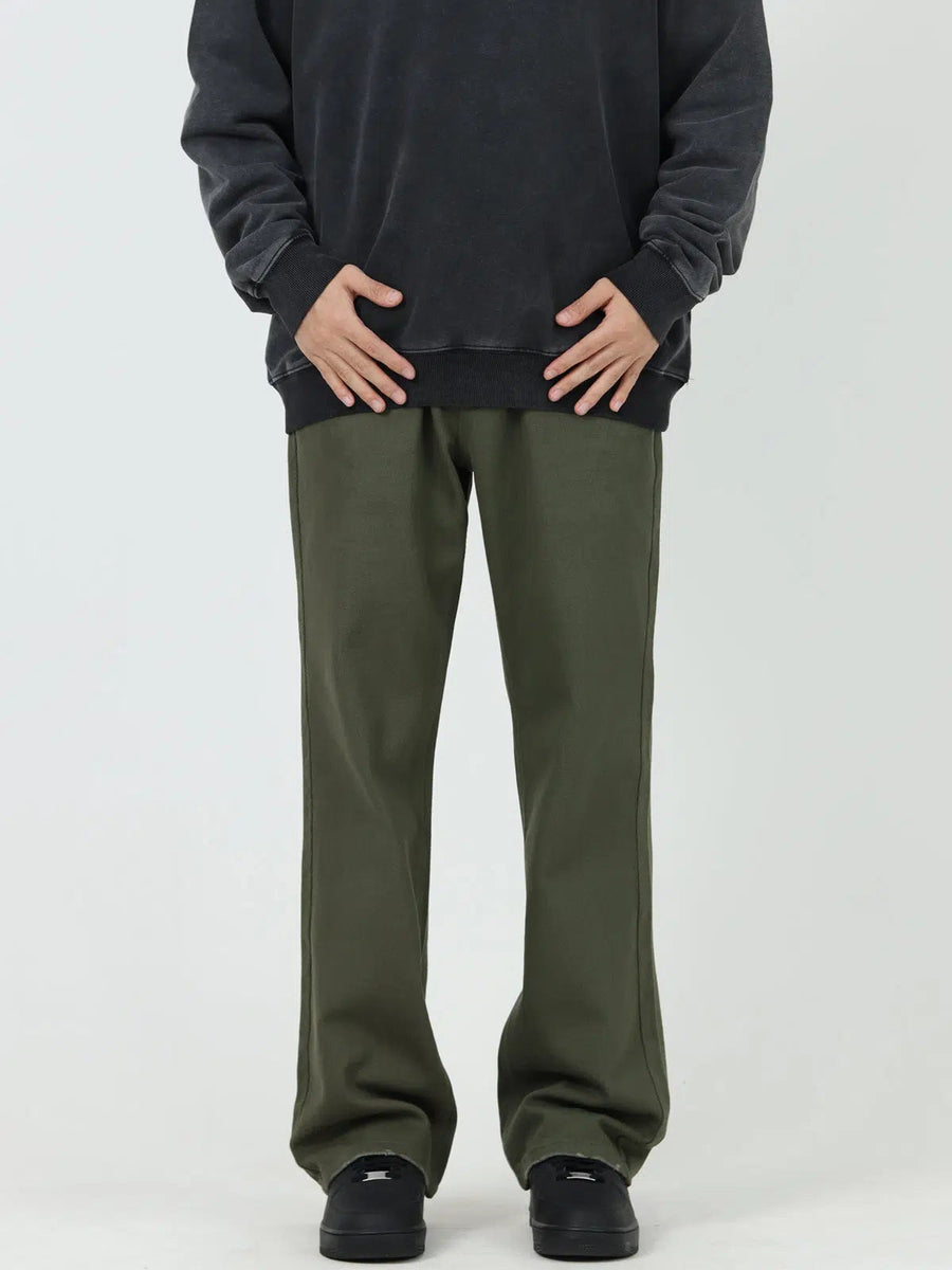 Washed Casual Fit Straight-fit Pants