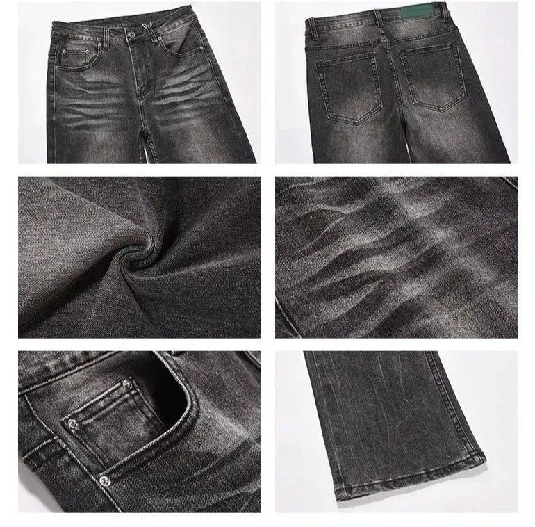 Washed Dark Gray Slim Fit Jeans