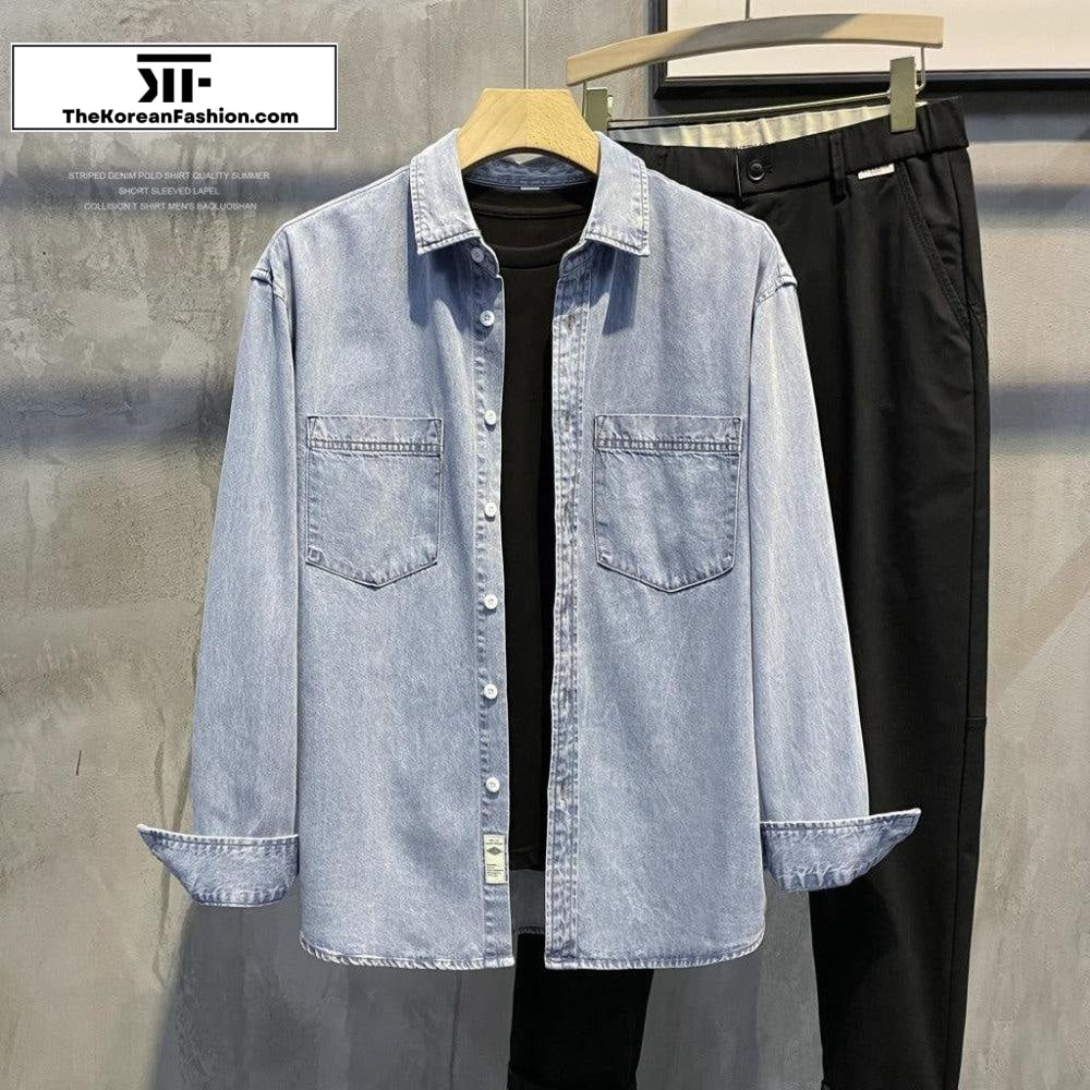 Washed Denim Shirt Jacket