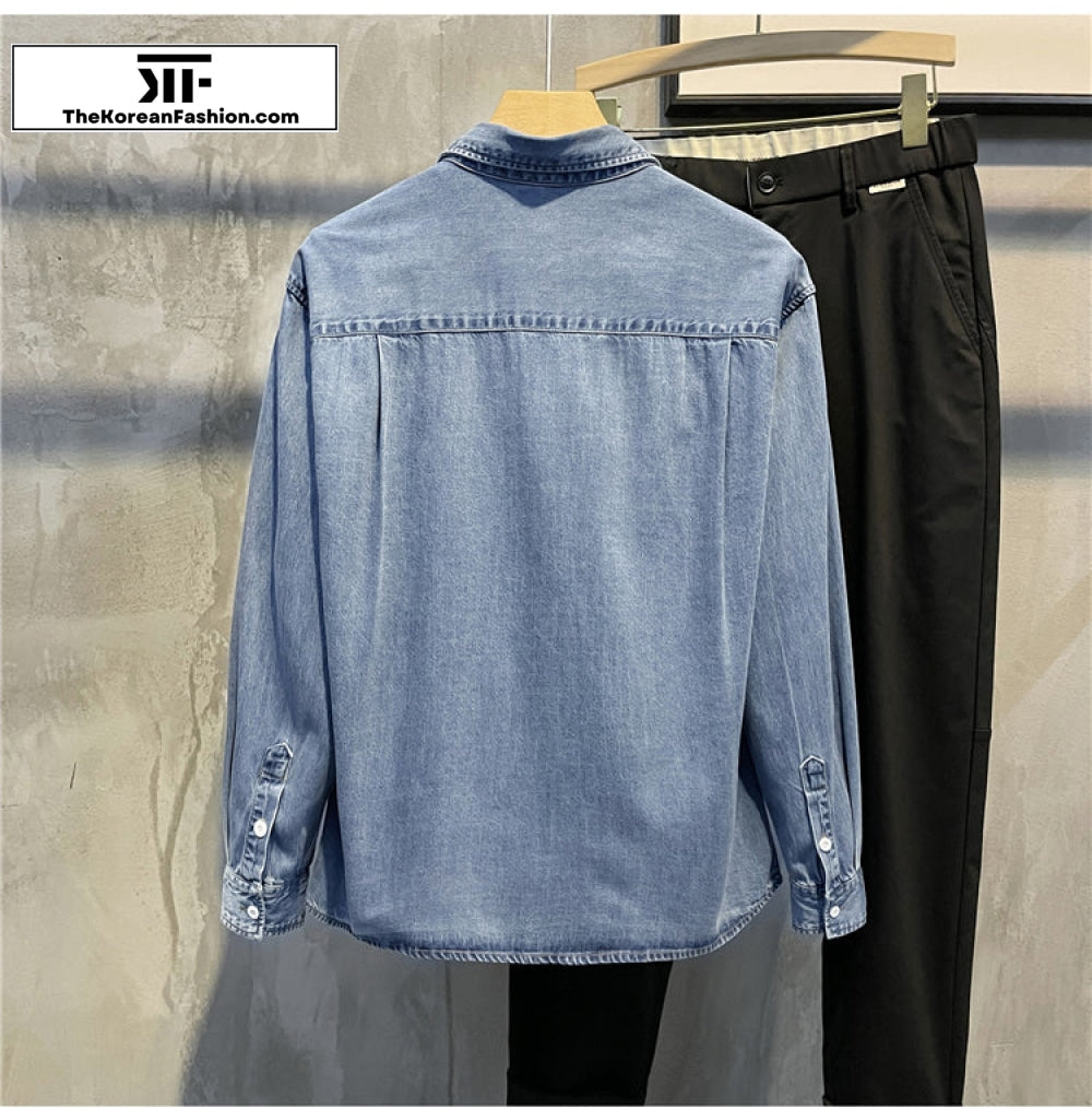 Washed Denim Shirt Jacket