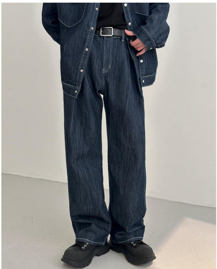 Washed Denim Tooling Style Suit