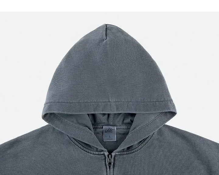 Washed Double-layer Zipper Hoodie