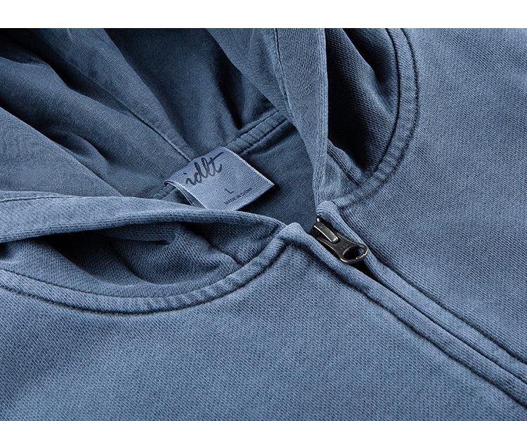 Washed Double-layer Zipper Hoodie