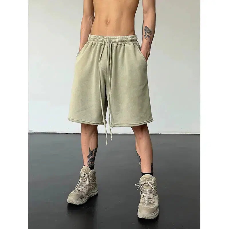 Washed Drawstring Shorts