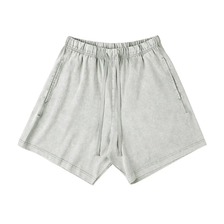 Washed Elastic Waist Shorts