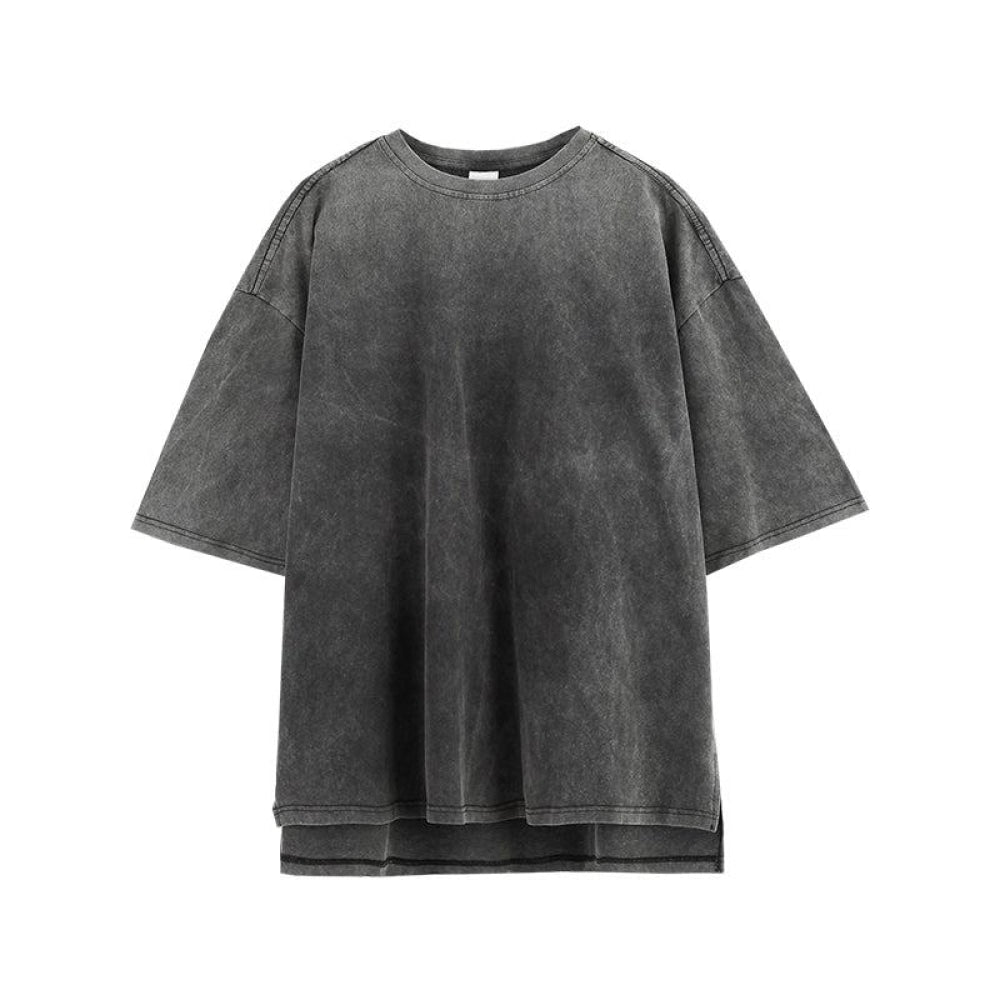 Washed Gray Short-Sleeved T-Shirt