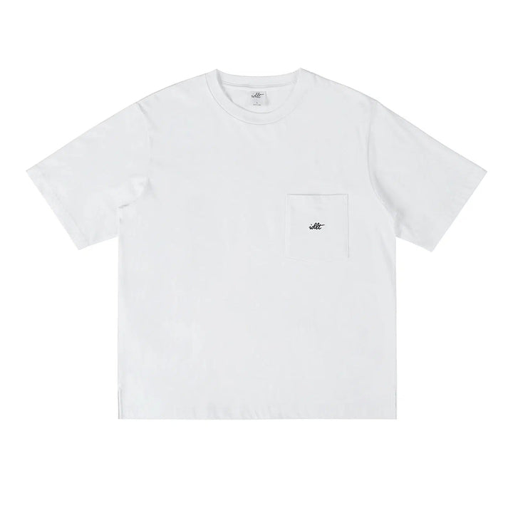 Washed Pocket Logo Embroidery T-shirt