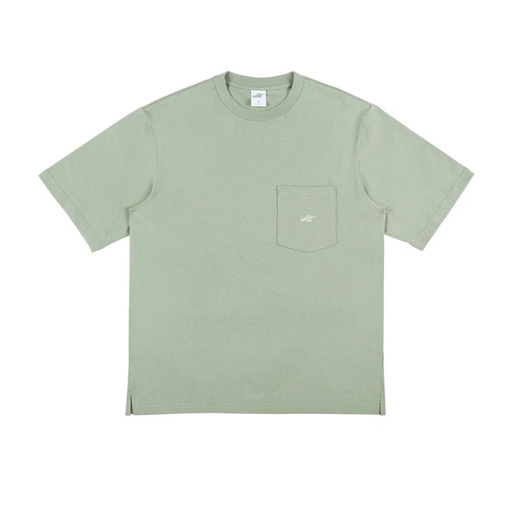 Washed Pocket Logo Embroidery T-shirt