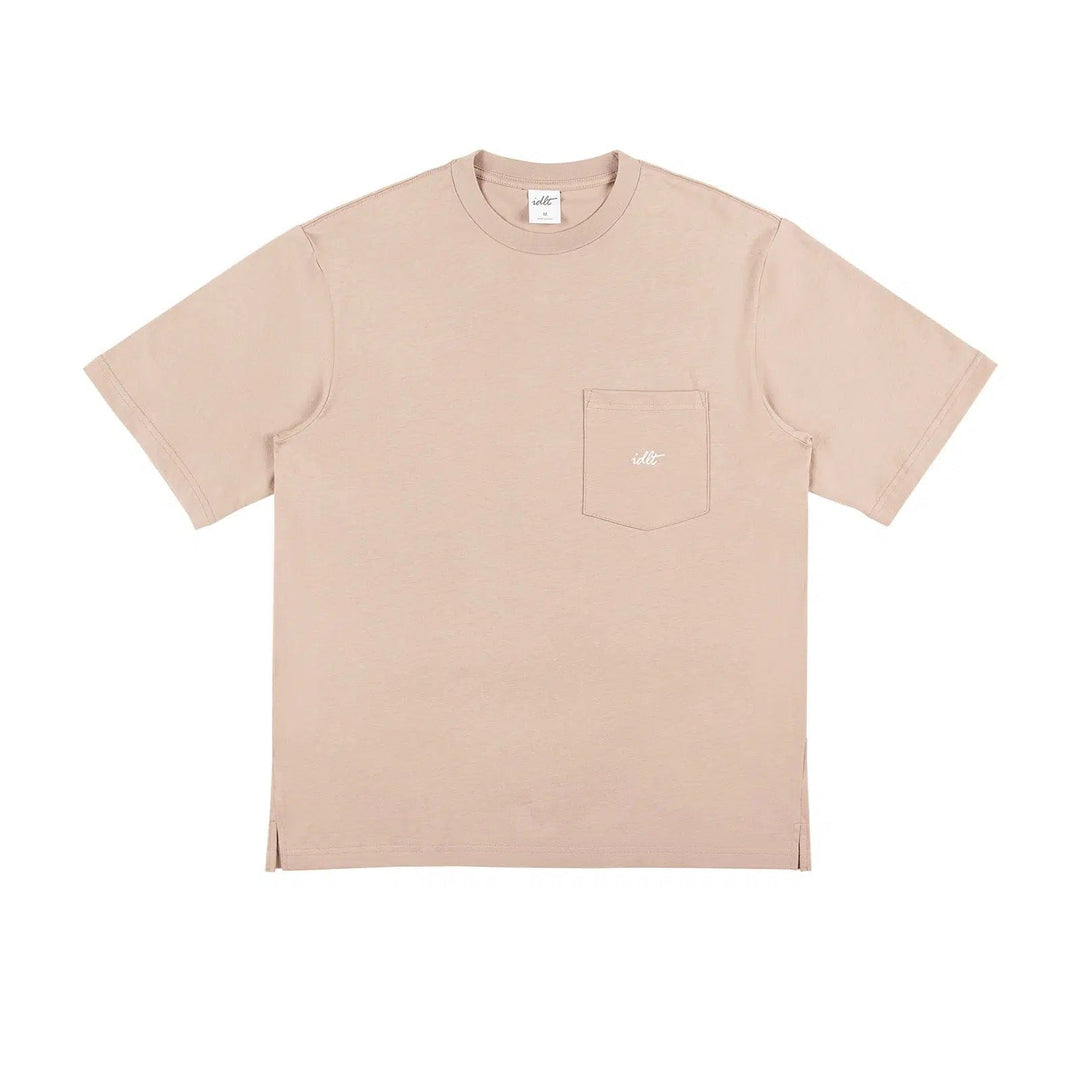 Washed Pocket Logo Embroidery T-shirt